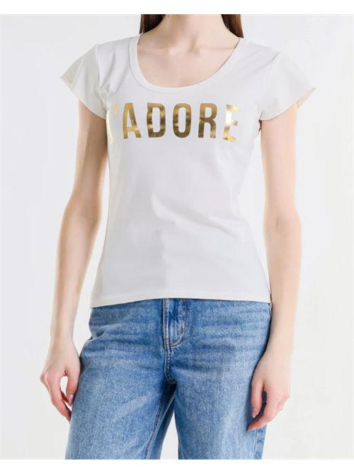 T-shirt scritta laminata Met Met | M 306TSPANNA/ORO